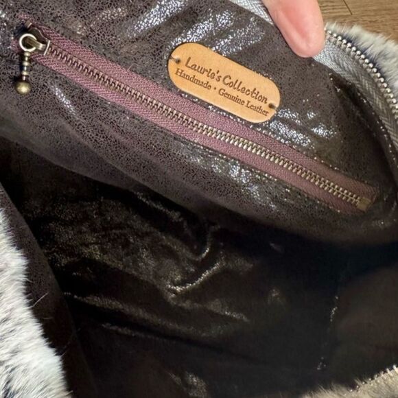 2 Tone Real Mongolian Lamb Fur Handmade Shoulder Bag, Real Shearling Crossbody - Picture 16 of 16